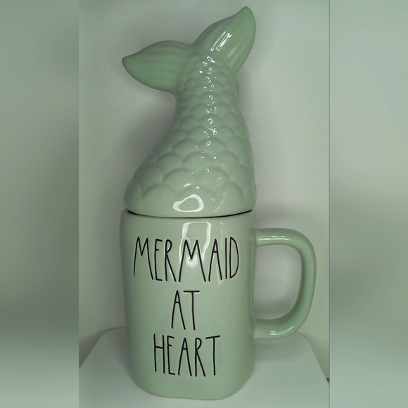 Rae Dunn Other - Rae Dunn "MERMAID AT HEART" Mug With Topper